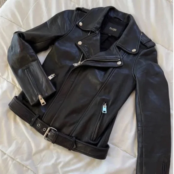 Maje Leather Jacket - Picture 3 of 9